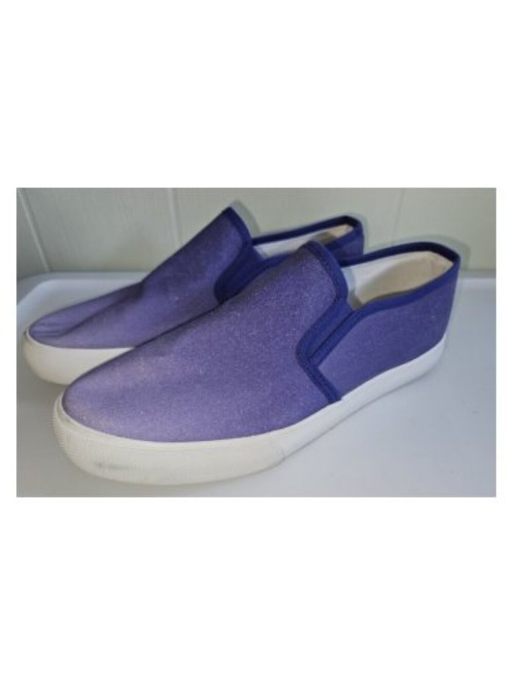 STUDIO 1886 Purple Ombre Canvas Slip On Sneakers Ladies Size 8
